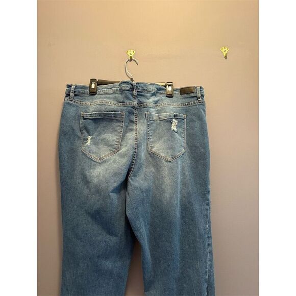 Nicole Miller NY Women's Distressed Ankle Jeans Size 22 Blue Slim Fit - Picture 8 of 16